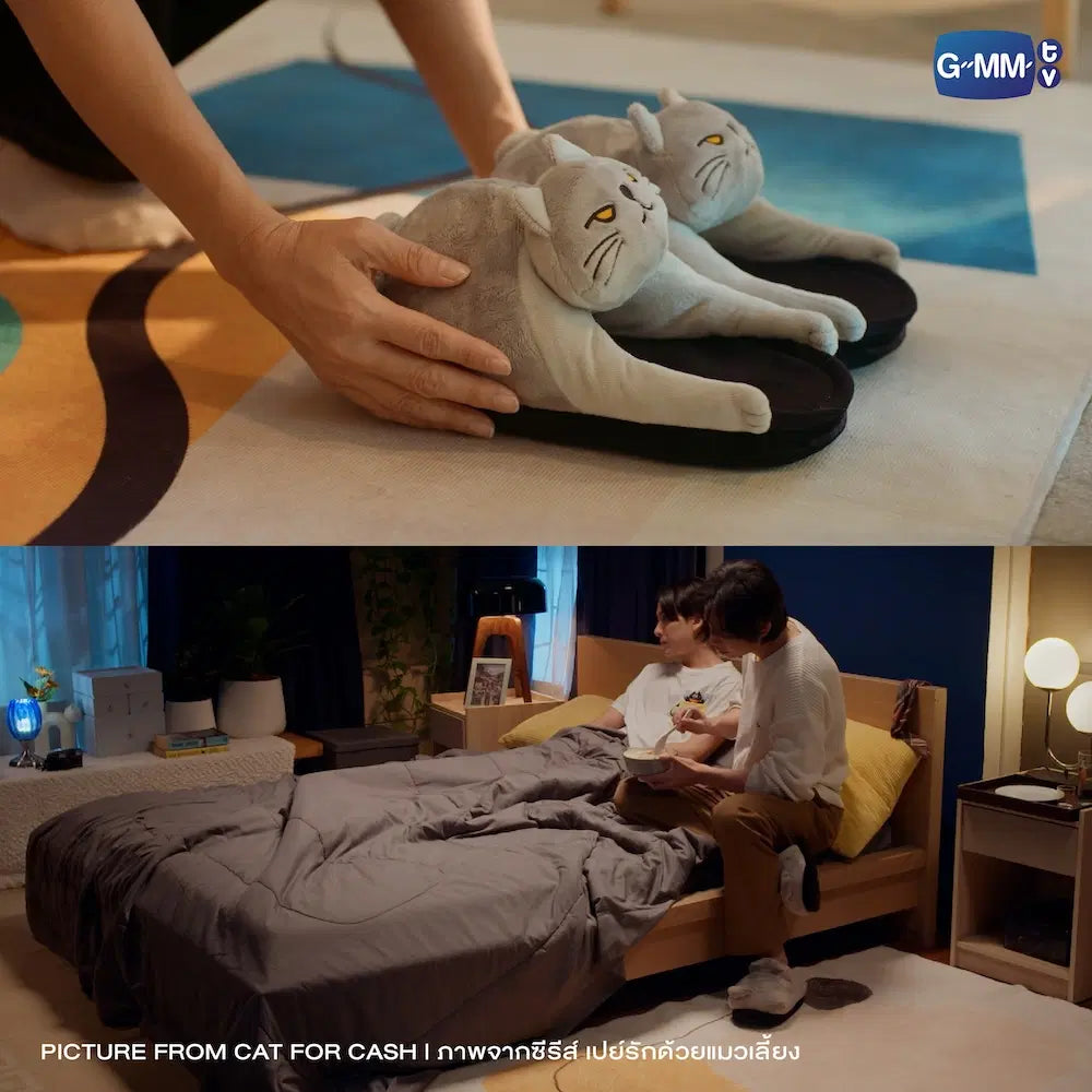 CAT CHEER CAFE SLIPPERS | CAT FOR CASH