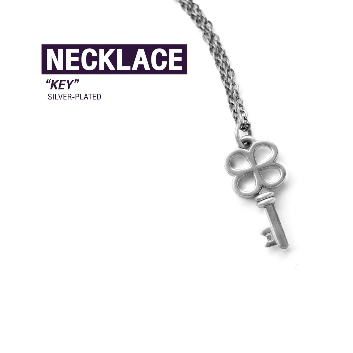 NECKLACE KEY SILVER-PLATED
