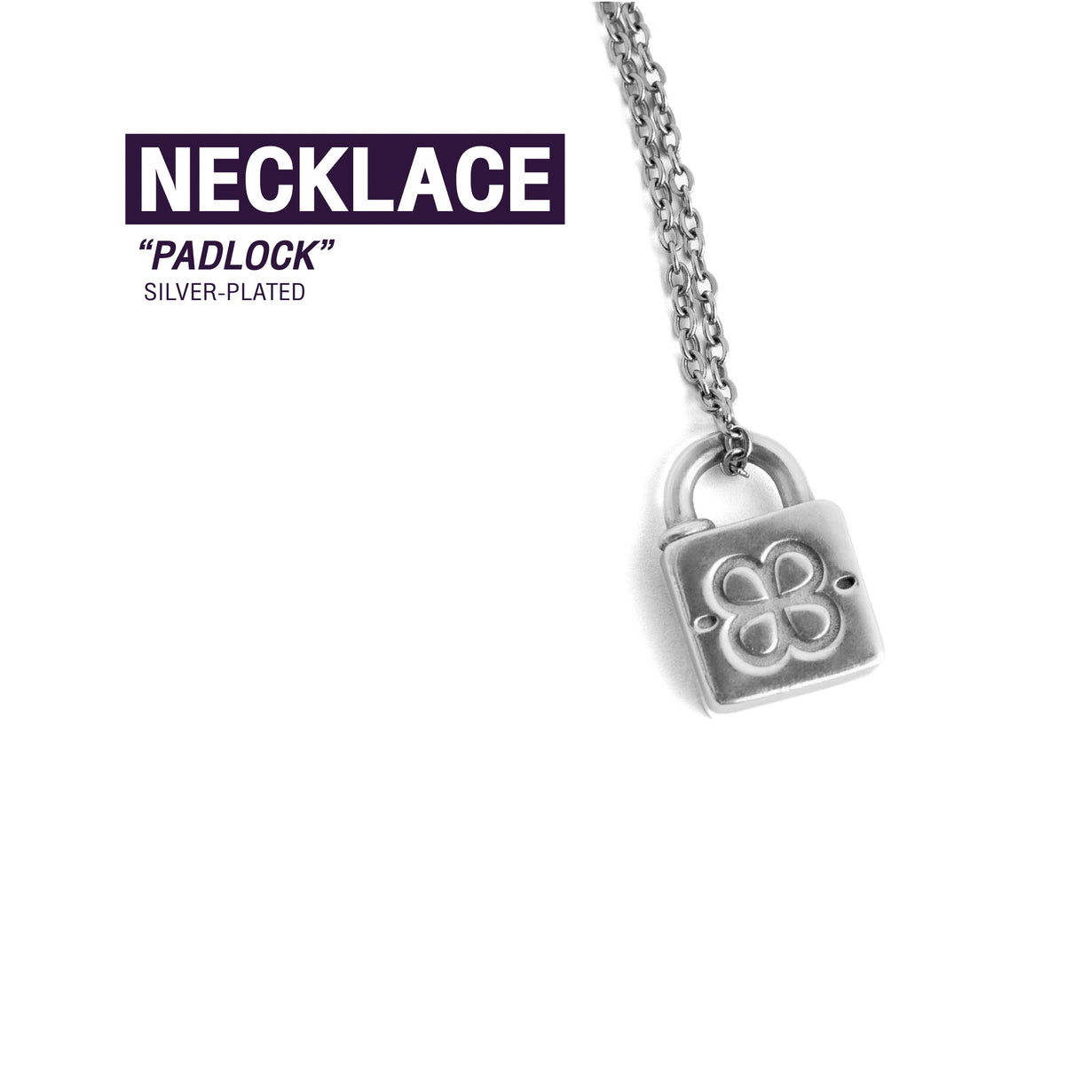 NECKLACE PADLOCK SILVER-PLATED