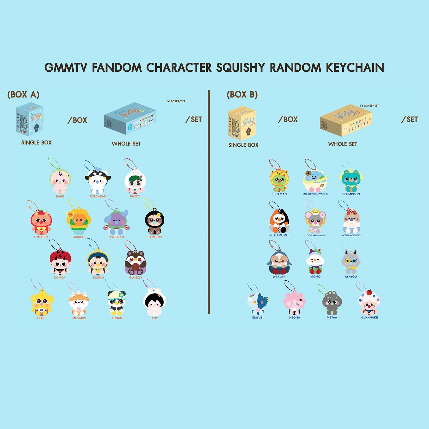 GMMTV FANDOM CHARACTER SQUISHY RANDOM KEYCHAIN