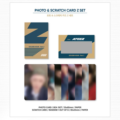 ATEEZ - Photo & Scratch Card Z Set [GOLDEN HOUR : Part.1 Official MD]