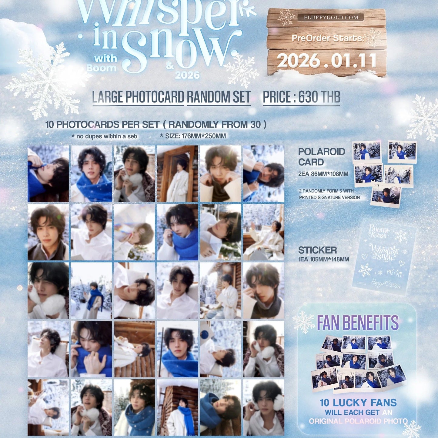 LARGE PHOTOCARD SET | WHISPER IN SNOW WHIT BOOM 2026